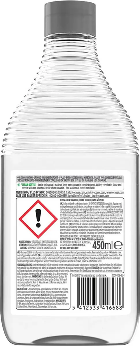 Ecover ZERO Afwasmiddel 450ml