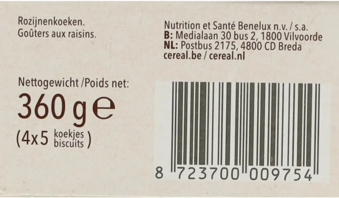 Cereal Rozijnenkoeken 360g - afbeelding 2 van 6