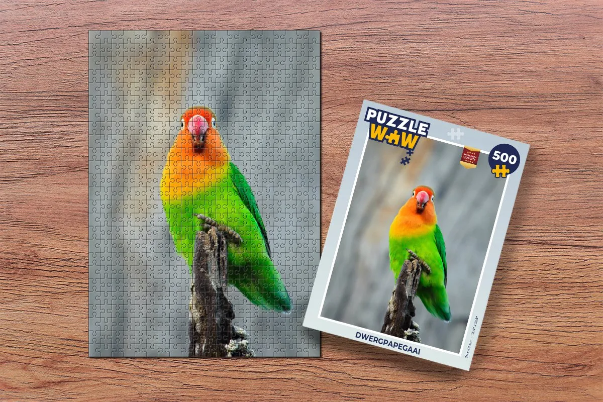PuzzleWow Dwergpapegaai Legpuzzel 500 Stuks - Multicolor