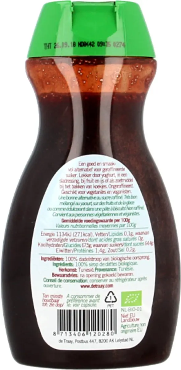 De Traay Dadelstroop - 350g - Biologisch - afbeelding 2 van 6