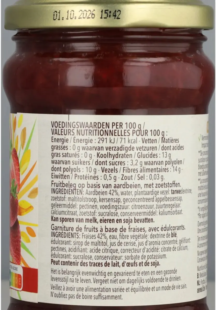 Cereal Jam Aardbeien 320ml - afbeelding 3 van 6