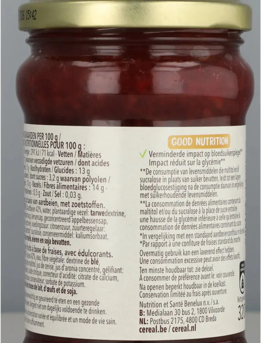 Cereal Jam Aardbeien 320ml - afbeelding 6 van 6