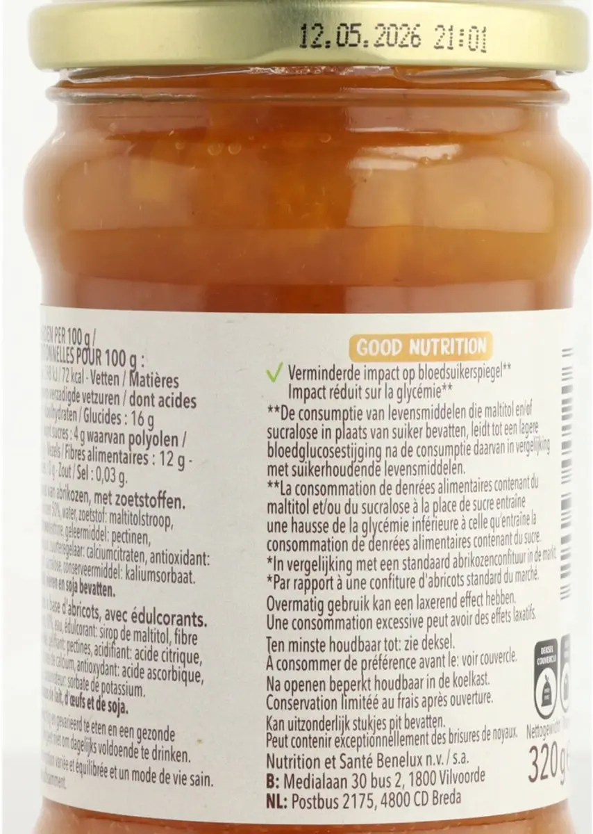 Cereal Jam Abrikozen 320g