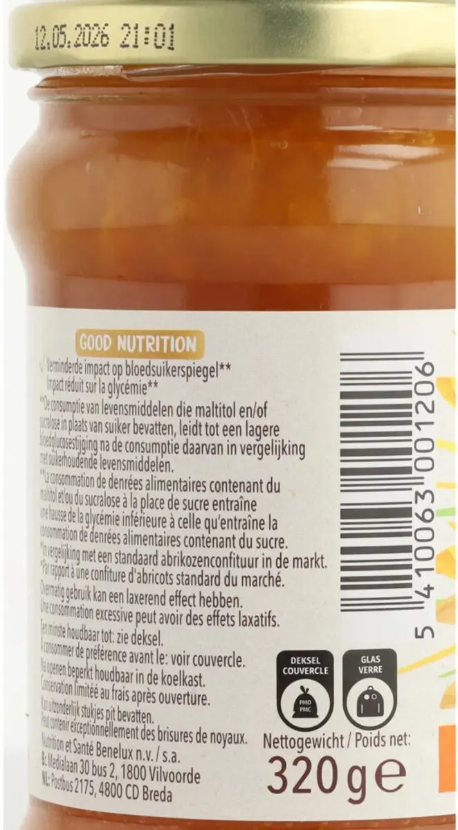 Cereal Jam Abrikozen 320g - afbeelding 4 van 6