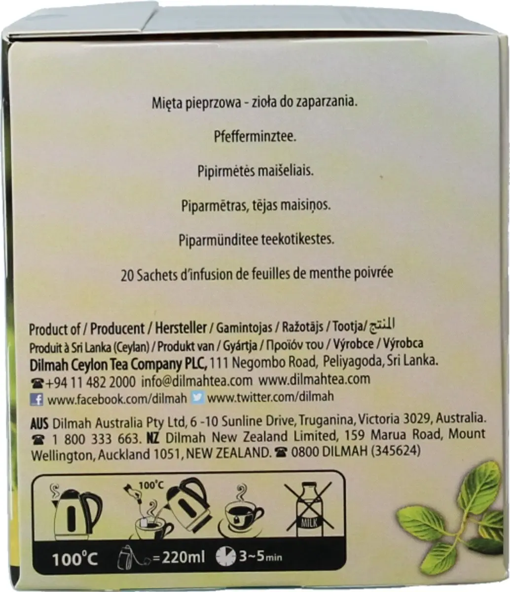 Dilmah Pepermunt Thee 20 Stuks - 20g - afbeelding 2 van 6