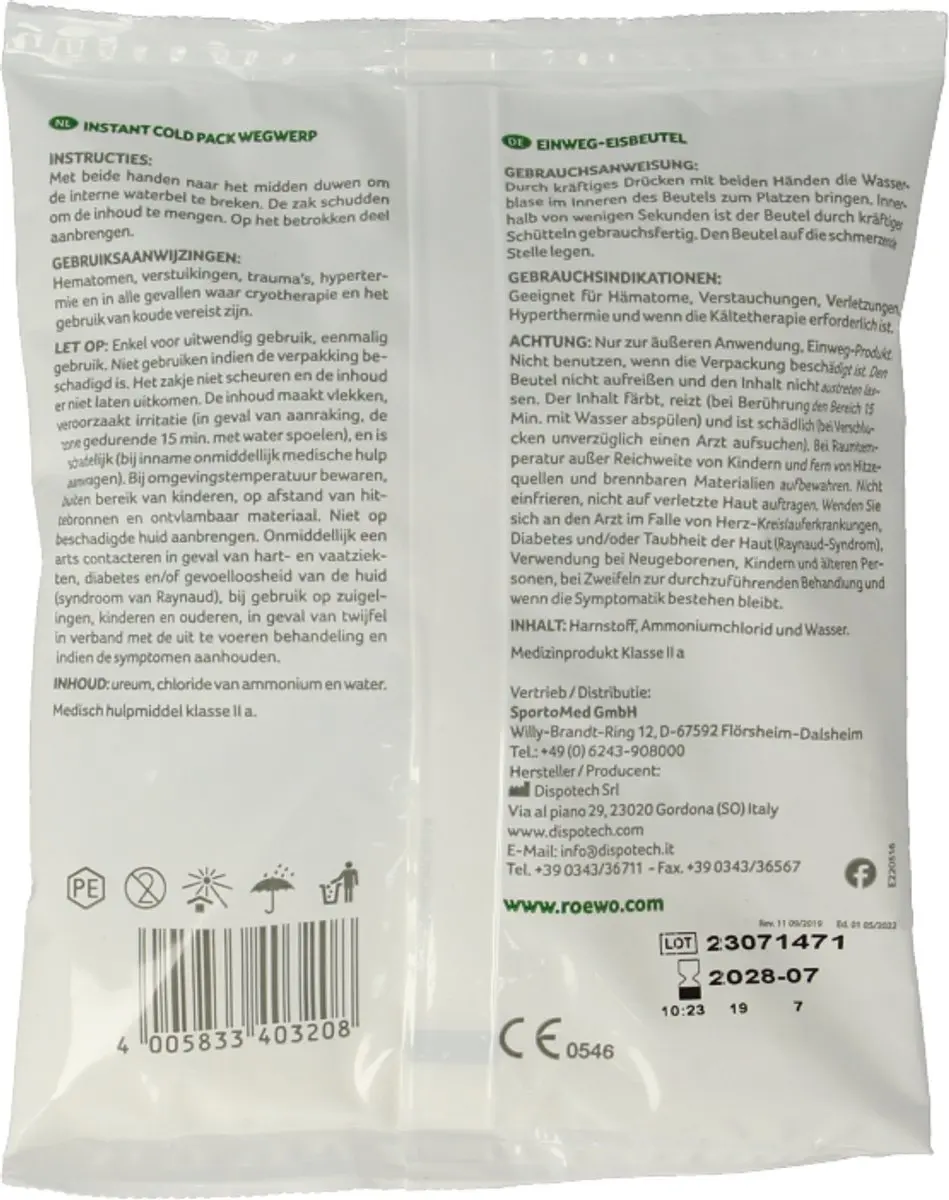 Röwo Coldpack 14x17cm - 1 Stuks - Multicolor - afbeelding 3 van 3