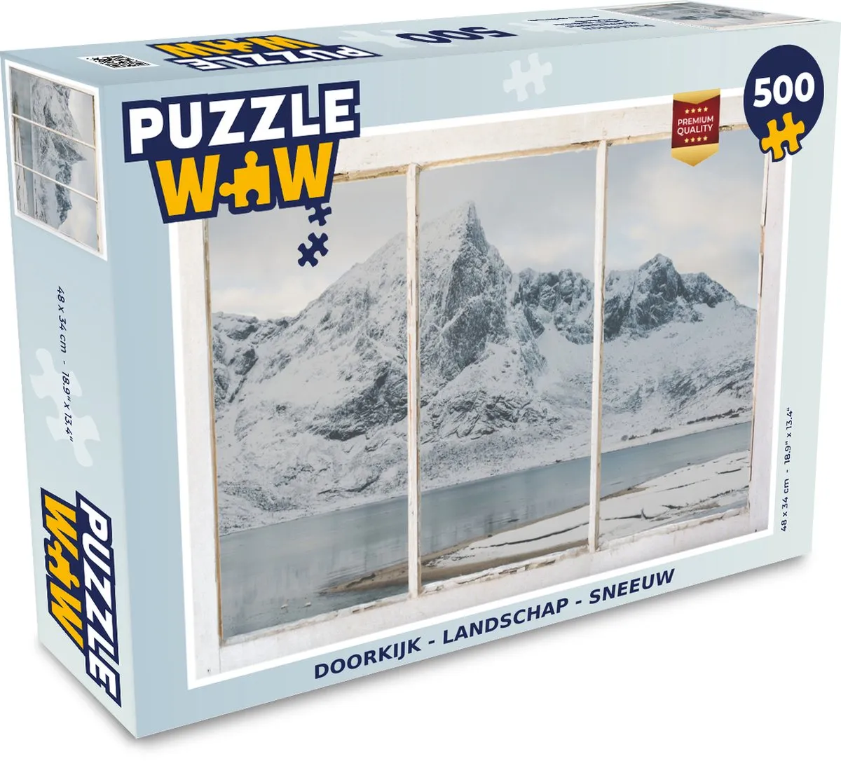 PuzzleWow Doorkijk Landschap Sneeuw Legpuzzel 500 Stuks - Multicolor