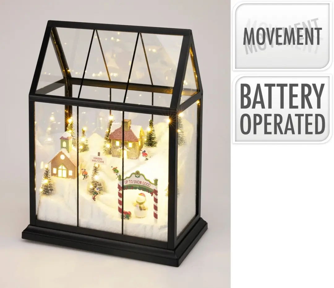 Home & Styling Kerst Glazen Huis met LED-verlichting