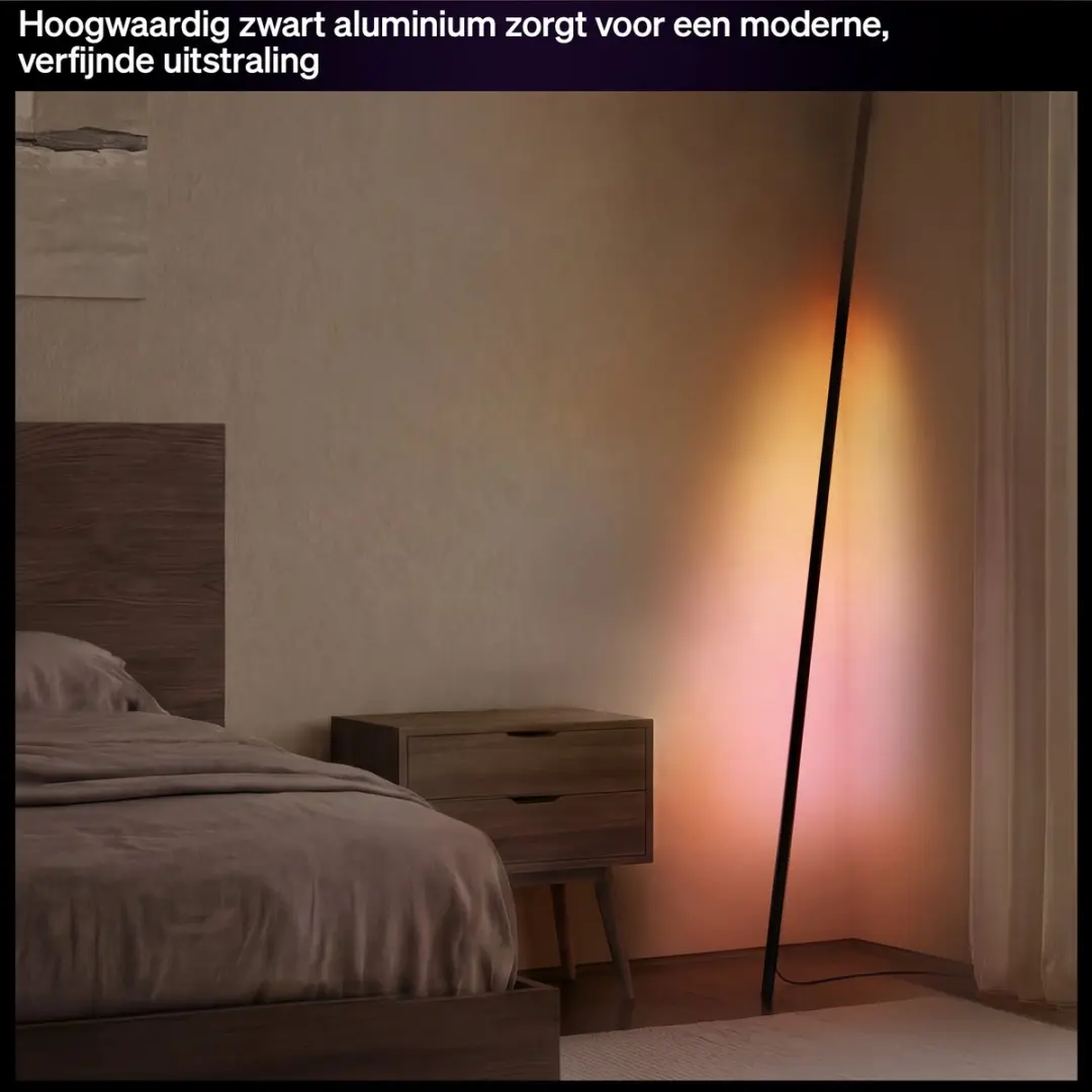 Philips Hue Signe Tube Vloerlamp - RGBW - Zwart - afbeelding 5 van 6