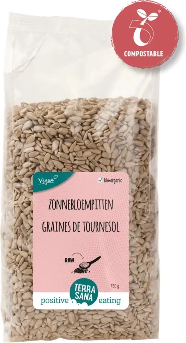 Terrasana Raw Zonnebloempitten 750g