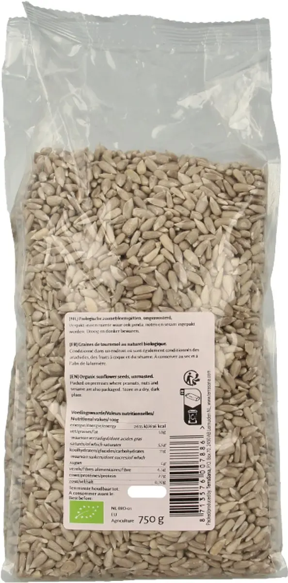 Terrasana Raw Zonnebloempitten 750g