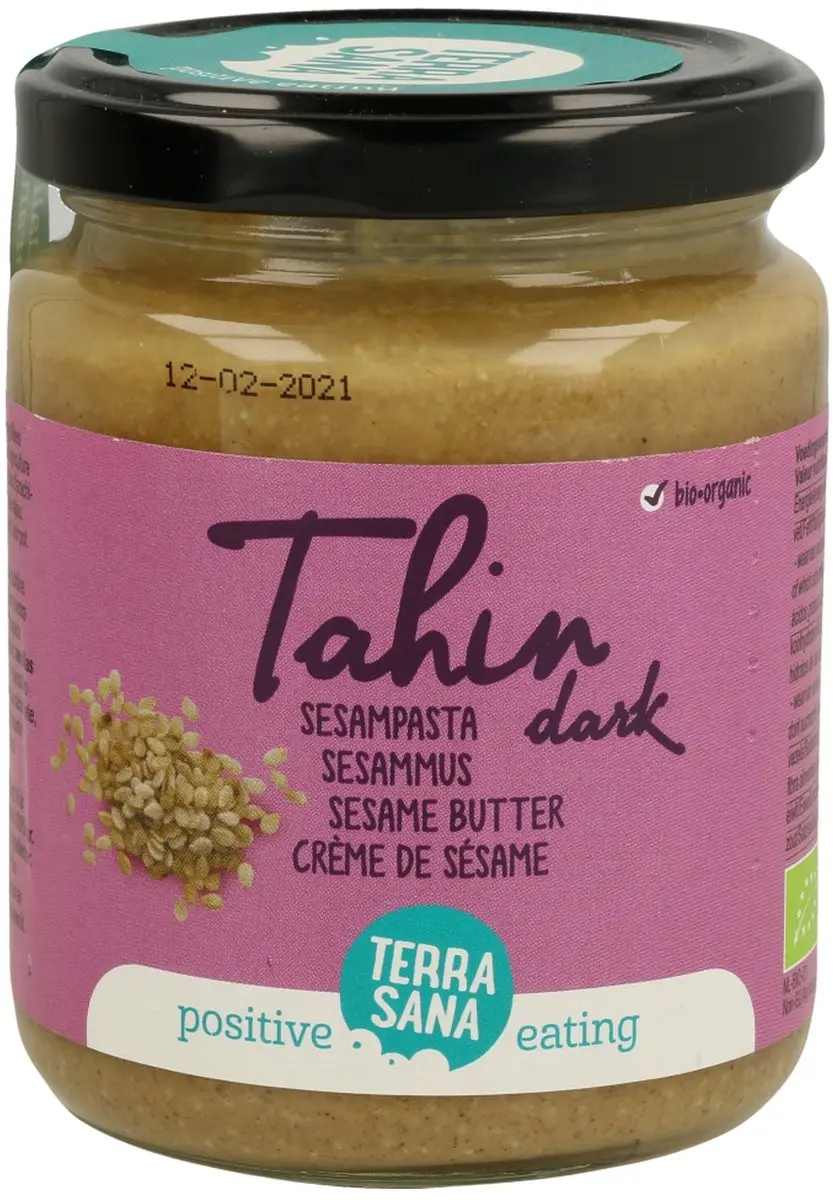Terrasana Tahin Sesampasta Donker Zoutloos 250g