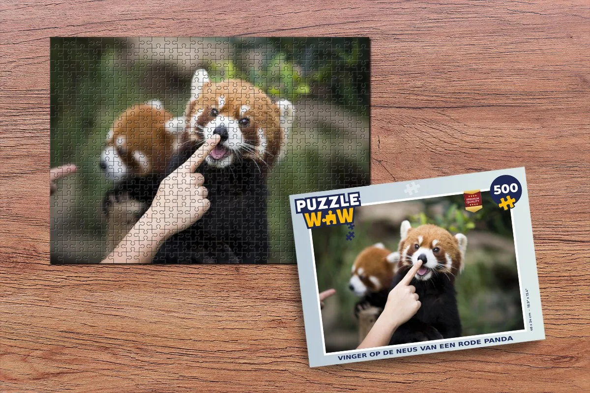 PuzzleWow Puzzel Panda Legpuzzel 500 Stuks - Multicolor