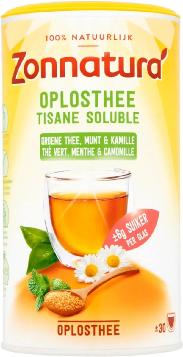 Zonnatura Oplosthee Groene Thee Munt & Kamille 200g