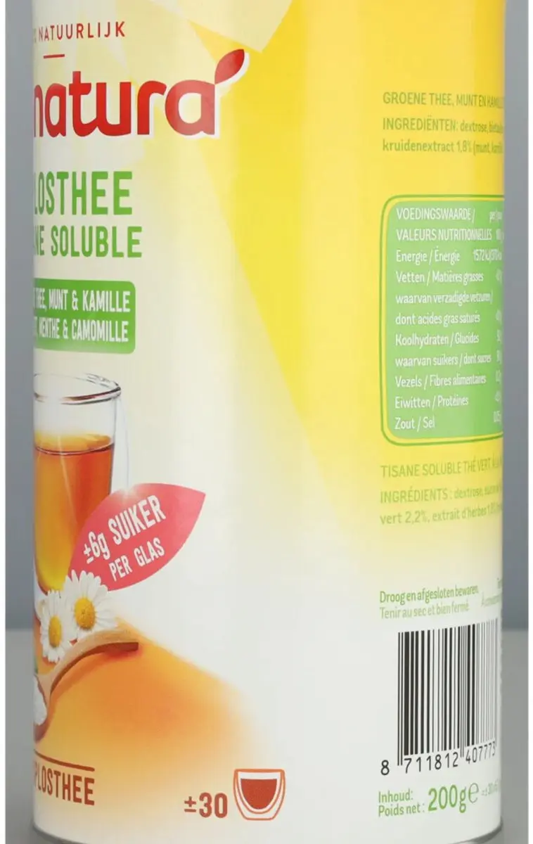 Zonnatura Oplosthee Groene Thee Munt & Kamille 200g