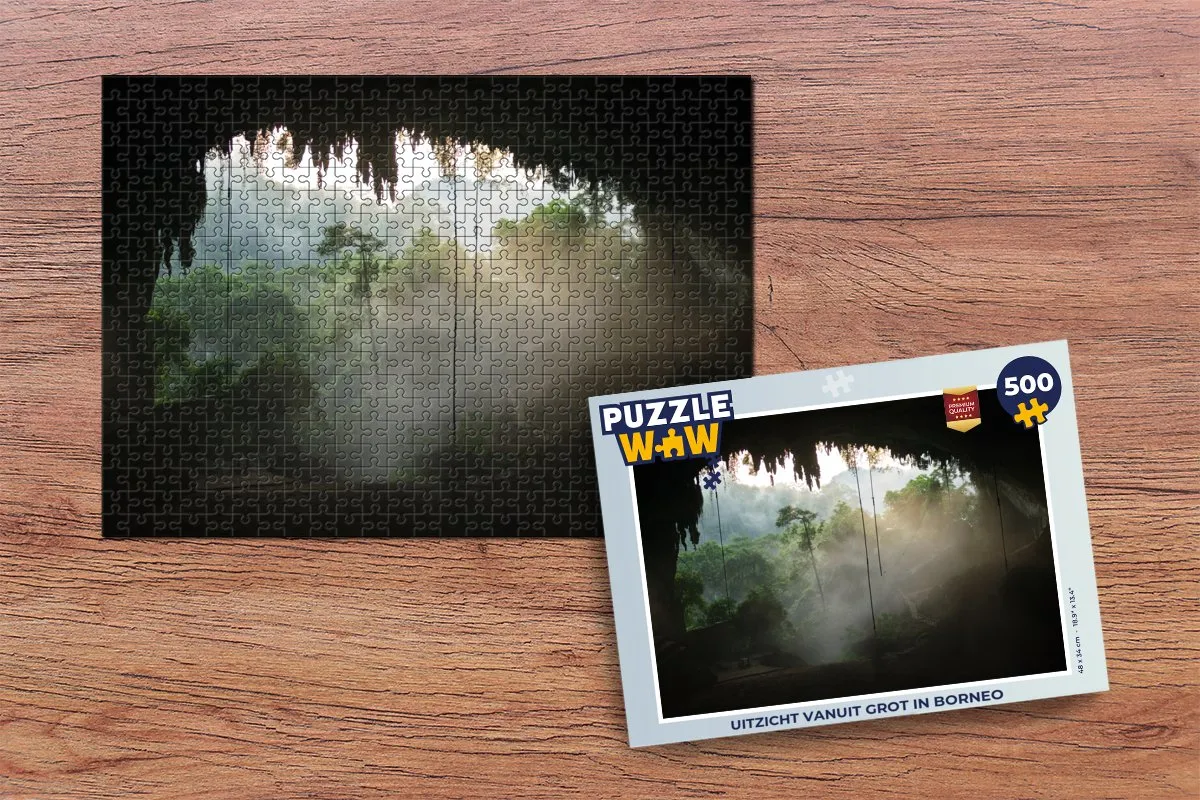 PuzzleWow Borneo Grottentuin Legpuzzel 500 Stuks - Multicolor