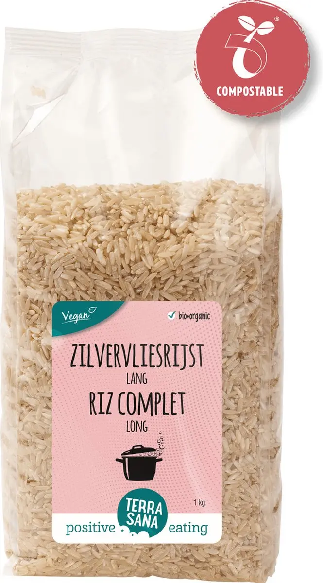 Terrasana Zilvervliesrijst Lang Bio 1000g