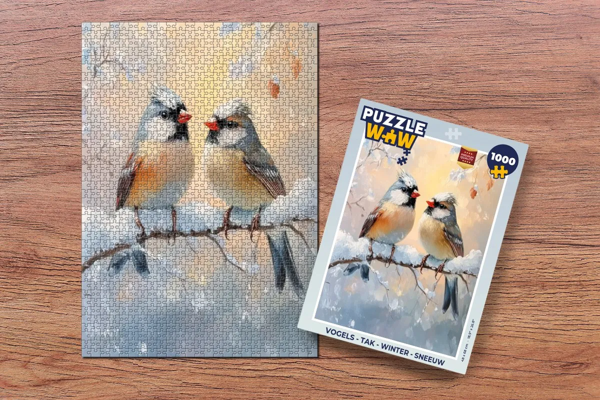 PuzzleWow Vogels in de Sneeuw Legpuzzel 1000 Stuks