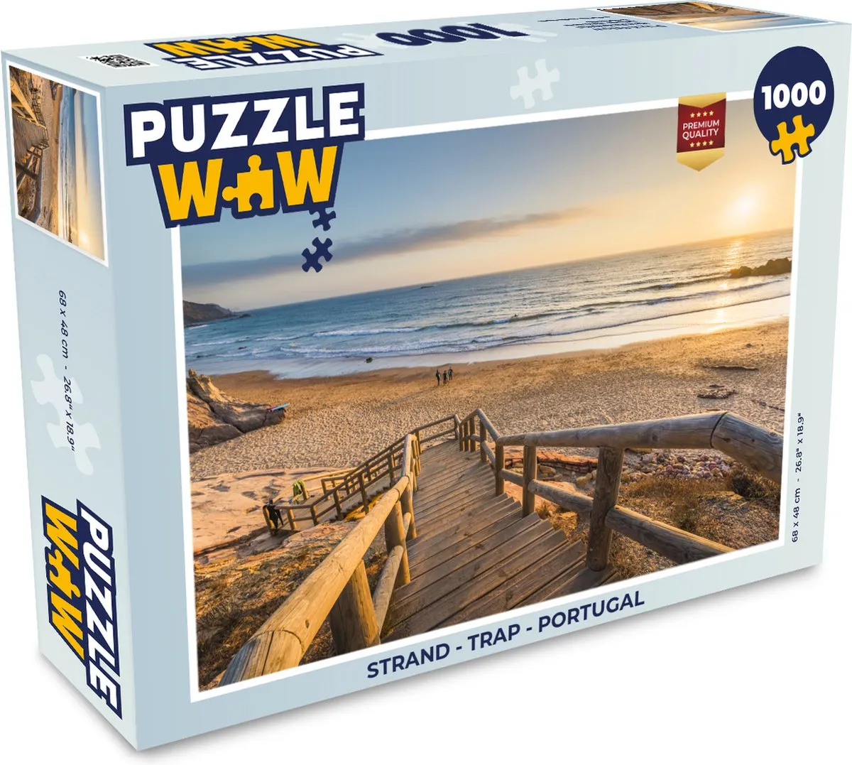 PuzzleWow Strand Trap Portugal Legpuzzel 1000 Stuks - Multicolor