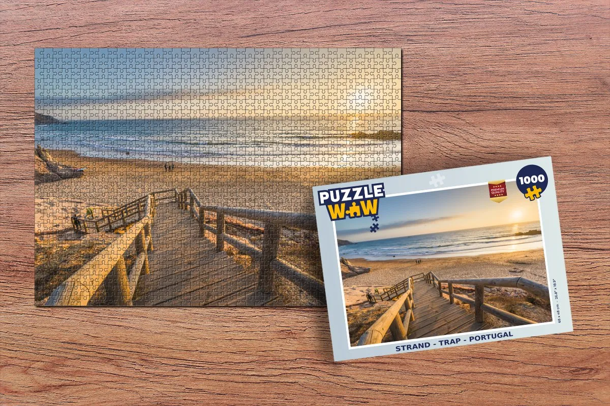 PuzzleWow Strand Trap Portugal Legpuzzel 1000 Stuks - Multicolor