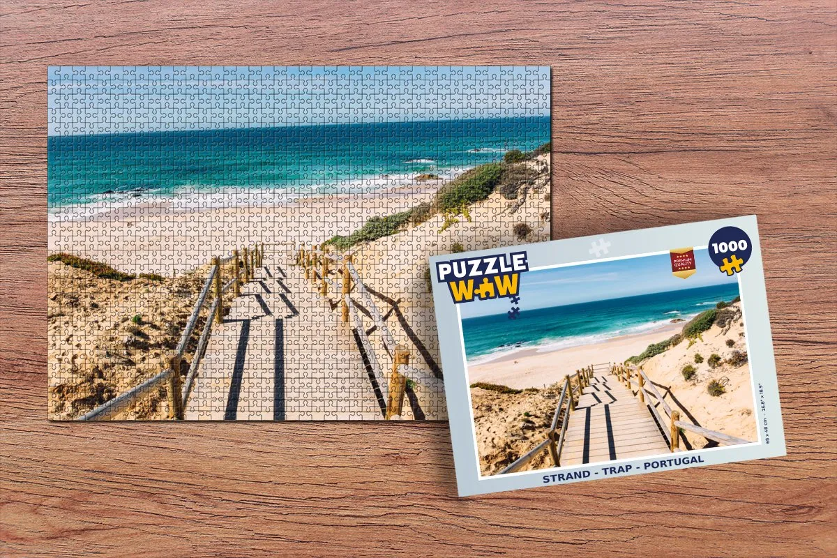 PuzzleWow Strand Trap Portugal Legpuzzel 1000 Stuks - Multicolor