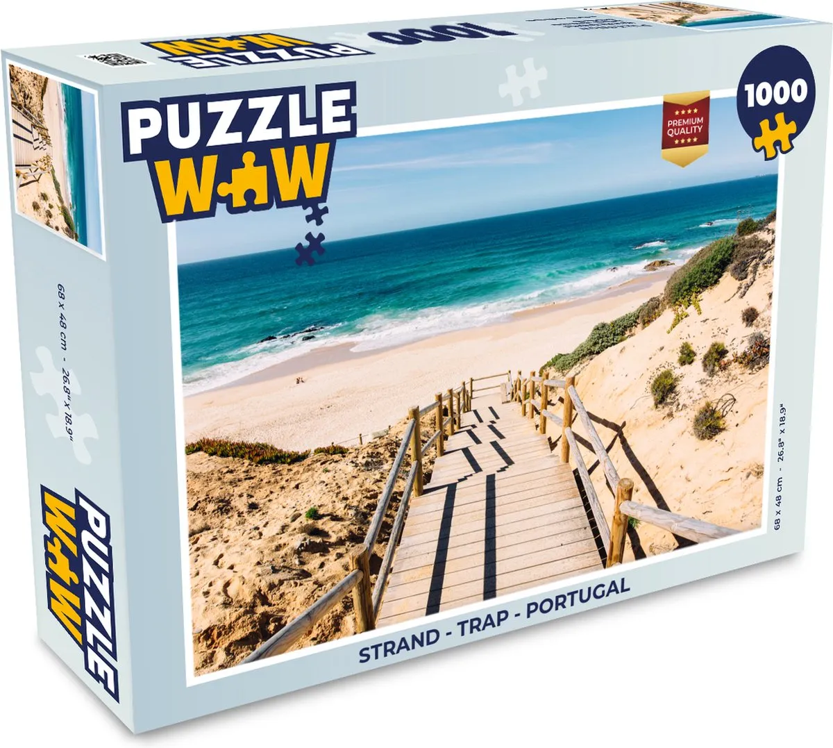 PuzzleWow Strand Trap Portugal Legpuzzel 1000 Stuks - Multicolor