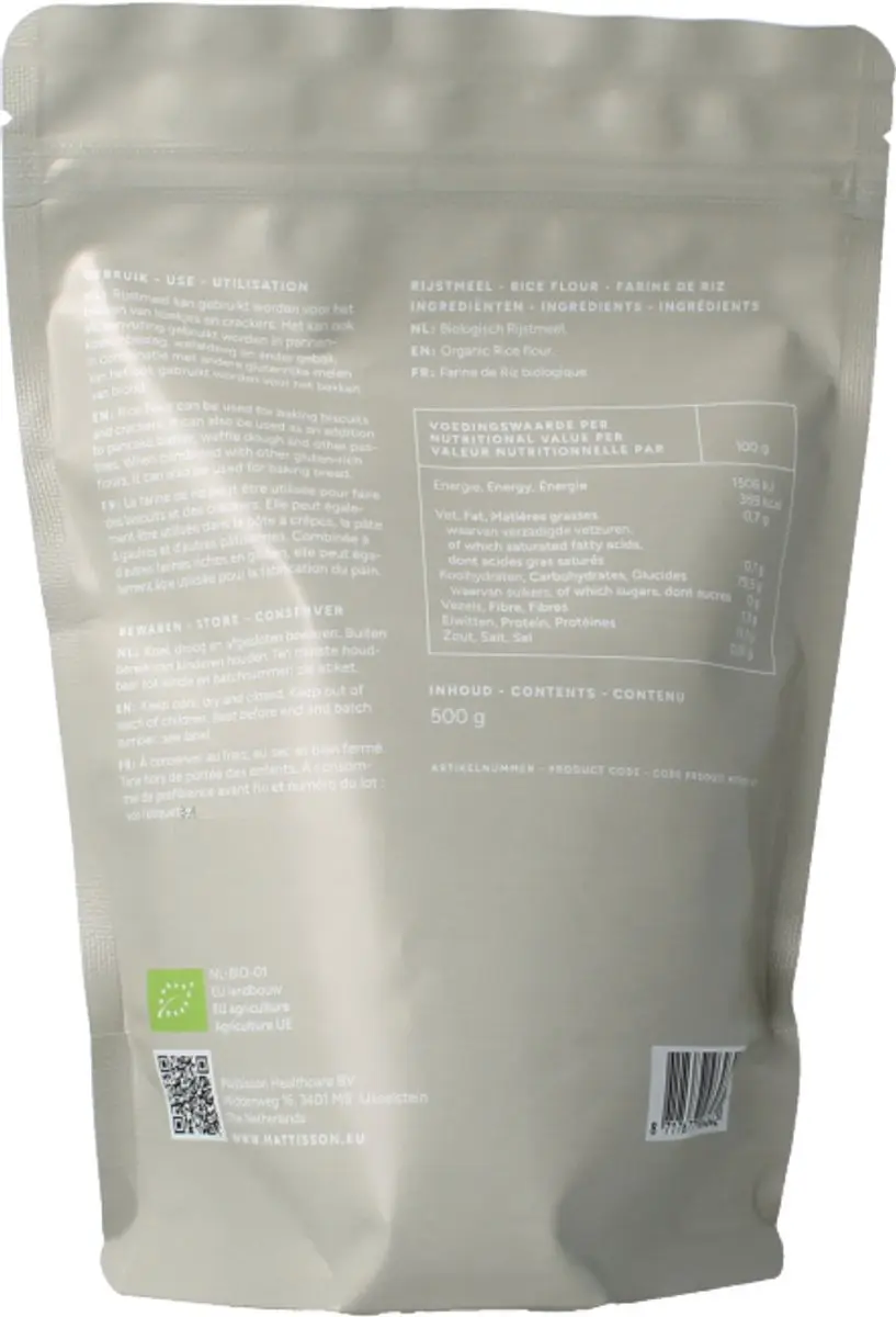 Mattisson Biologisch Rijstmeel 500g