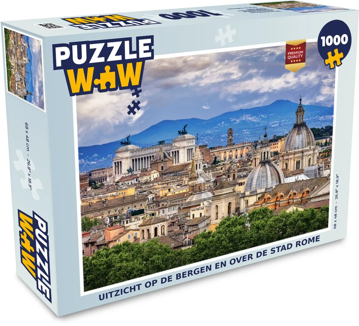 PuzzleWow Rome - Uitzicht Italië Legpuzzel 1000 Stuks - Multicolor