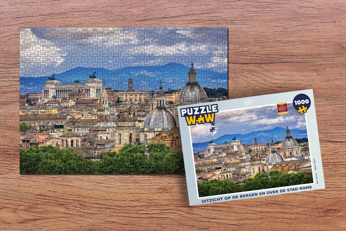 PuzzleWow Rome - Uitzicht Italië Legpuzzel 1000 Stuks - Multicolor