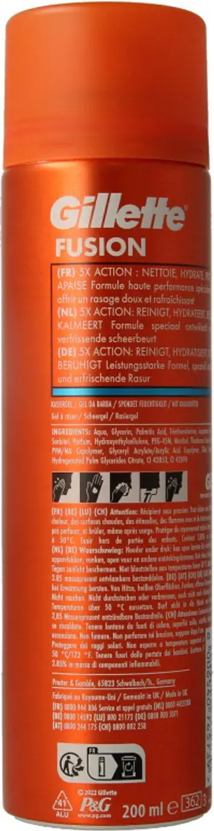 Gillette Fusion 5 ProGlide Scheergel 200ml - Met Cacaoboter
