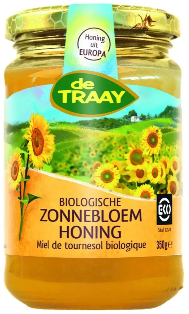 De Traay Zonnebloem Honing Crème Bio 350g