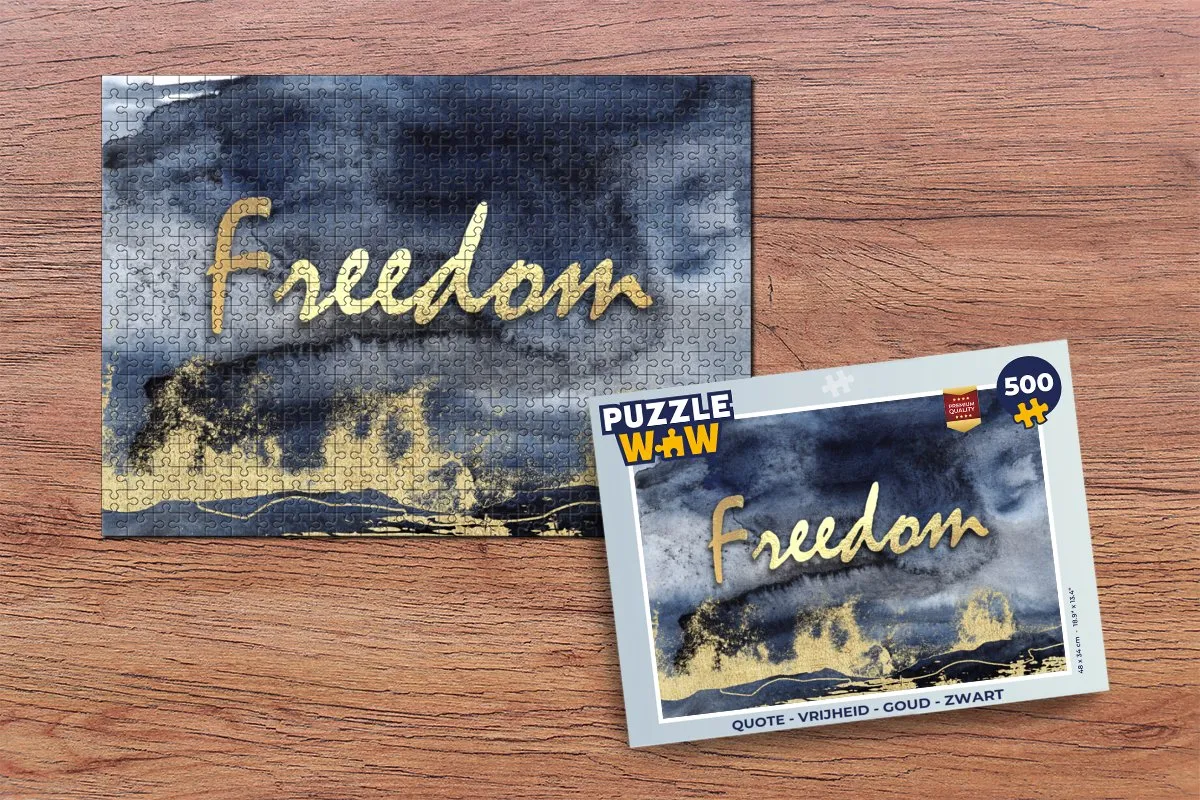 PuzzleWow Quote Vrijheid Legpuzzel 500 Stuks - Multicolor
