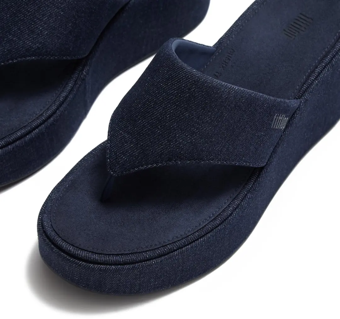 FitFlop Platfforms Denim Wedge Toe-Post Sandals Dames Sandalen