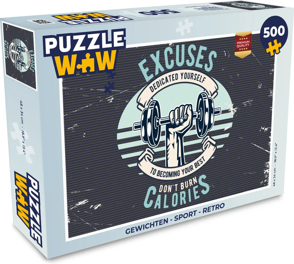 PuzzleWow Retro Legpuzzel 500 Stuks - Multicolor
