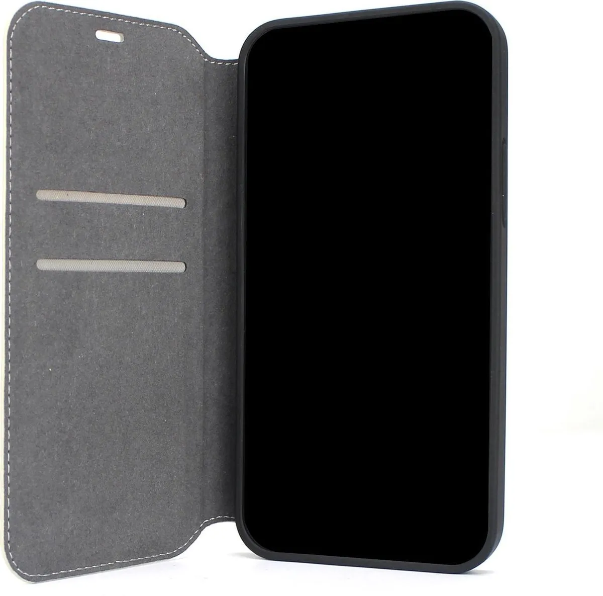 Audi Q8 Serie Hoesje iPhone 12 Mini - Beige - 2 Pasjes - afbeelding 6 van 6
