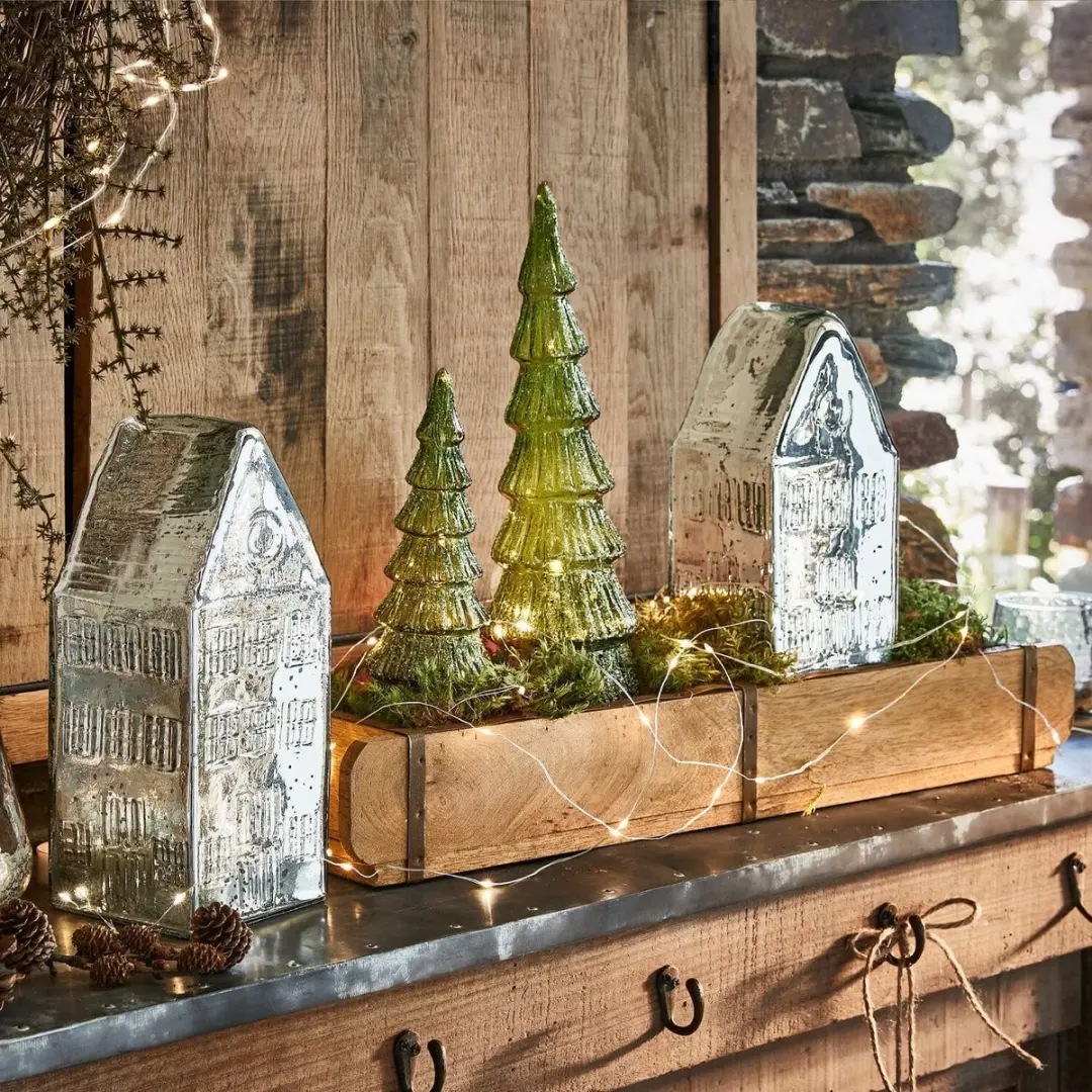 Loberon Ledkerstboomset 2 Stuks - 10,5 cm - Groen - afbeelding 2 van 4