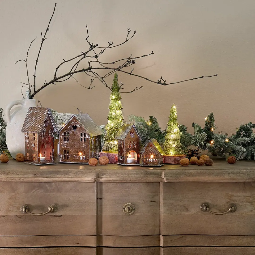 Loberon Ledkerstboomset 2 Stuks - 10,5 cm - Groen - afbeelding 4 van 4