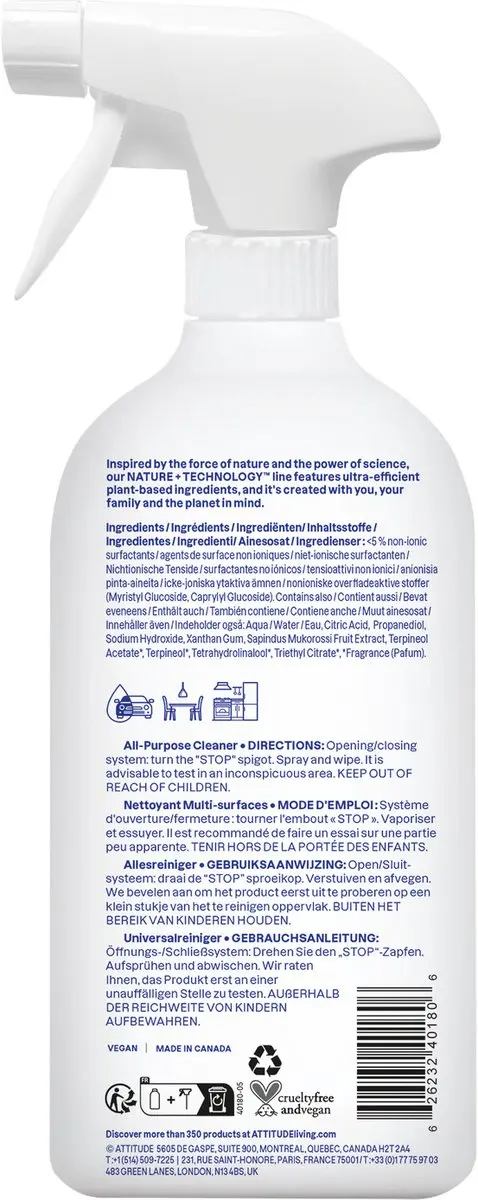 Attitude Allesreiniger Citrus Zest 800ml