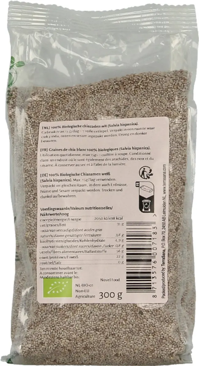 Terrasana RAW Chiazaad Wit Bio 300g
