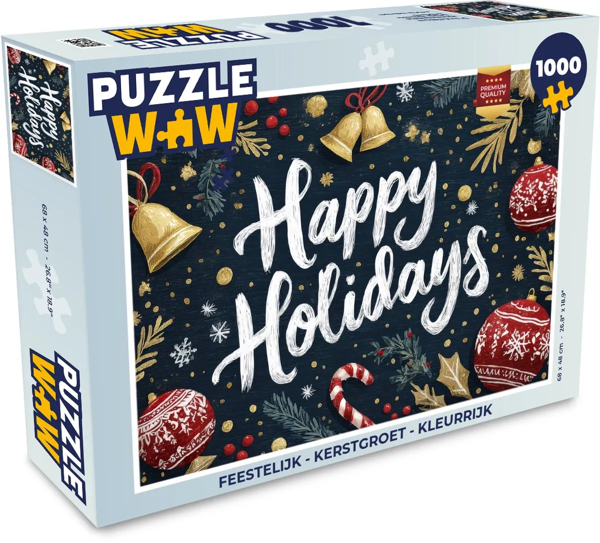 PuzzleWow Kerstpuzzel 1000 Stuks - Feestelijk Kleurrijk