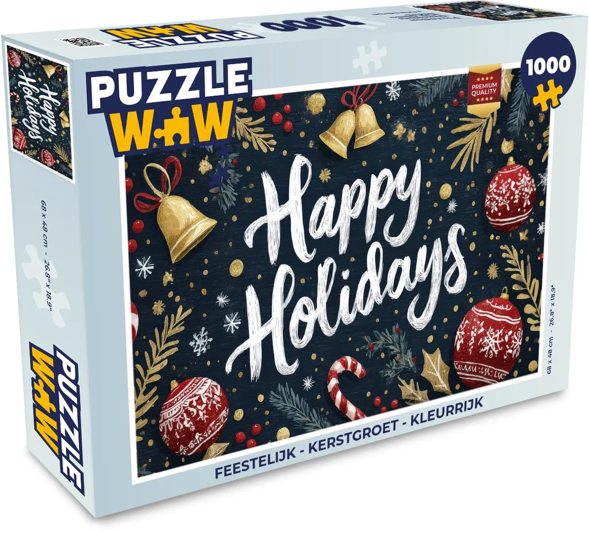 PuzzleWow Kerstpuzzel 1000 Stuks - Feestelijk Kleurrijk