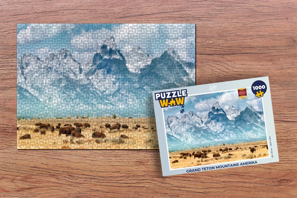 PuzzleWow Grand Teton Mountains Legpuzzel 1000 Stuks - Multicolor