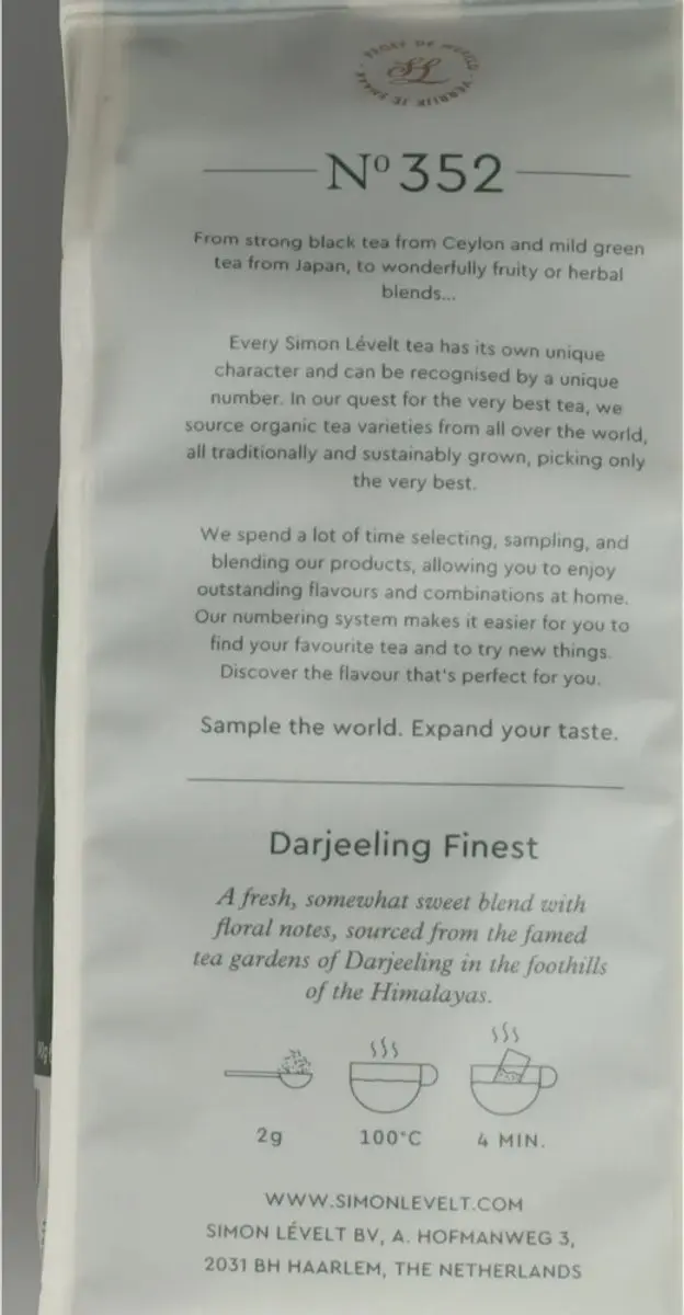Simon Lévelt Darjeeling Premium Organic Thee 90g - afbeelding 6 van 6