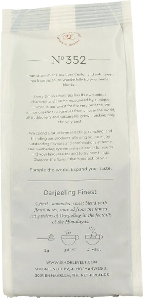 Simon Lévelt Darjeeling Premium Organic Thee 90g - afbeelding 4 van 6