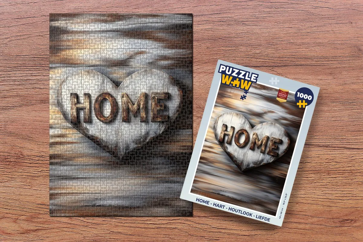 PuzzleWow Hart Legpuzzel 1000 Stuks - Home Liefde