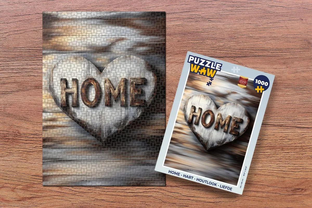 PuzzleWow Hart Legpuzzel 1000 Stuks - Home Liefde