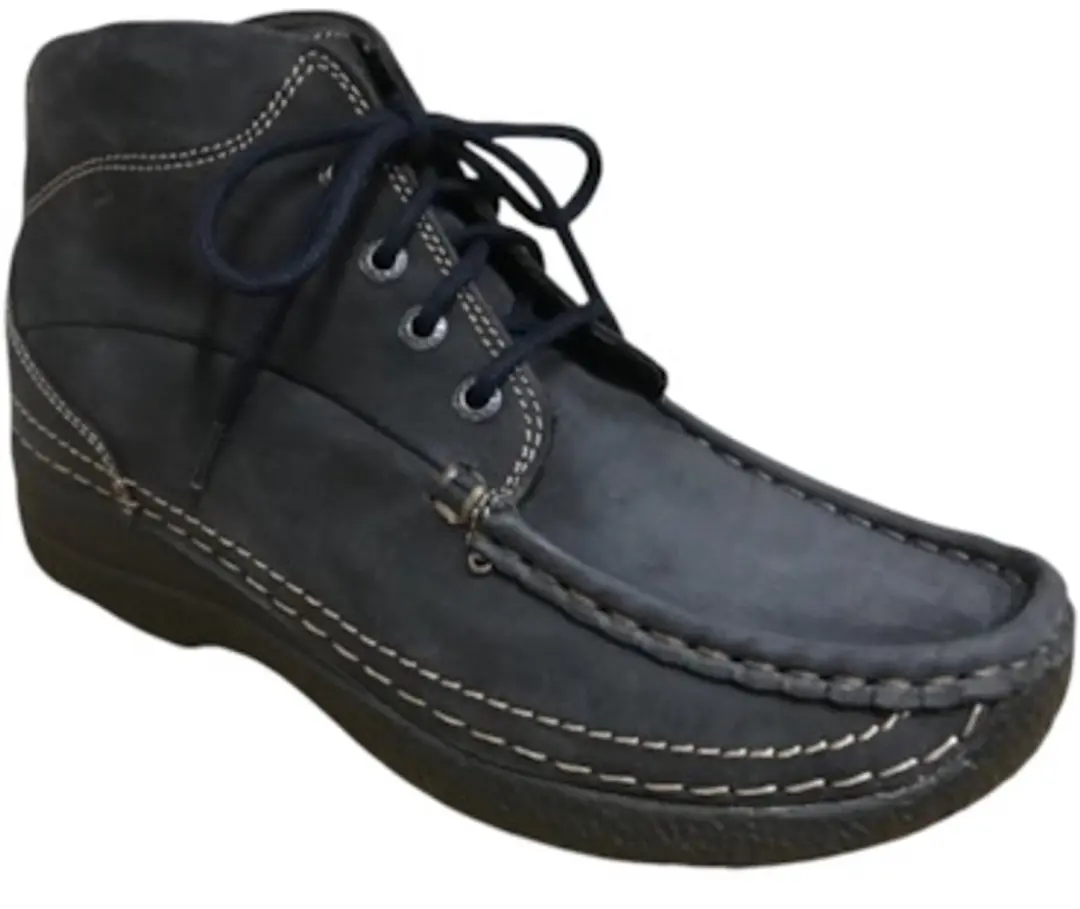 Wolky Roll Shoot Hoge Veterschoenen - Blauw Nubuck
