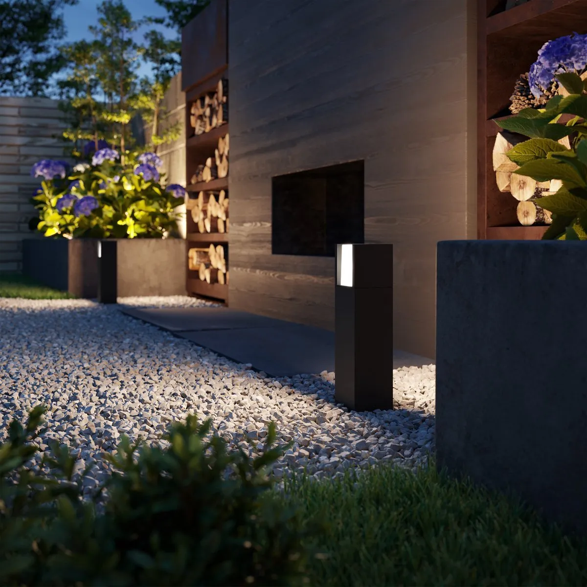Philips LED Arbour Sokkellamp 6W - Antraciet - Warmwit - afbeelding 6 van 6