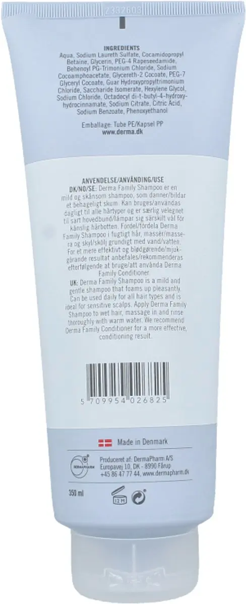 Derma Eco Family Shampoo 350ml - Parfumvrij Vegan