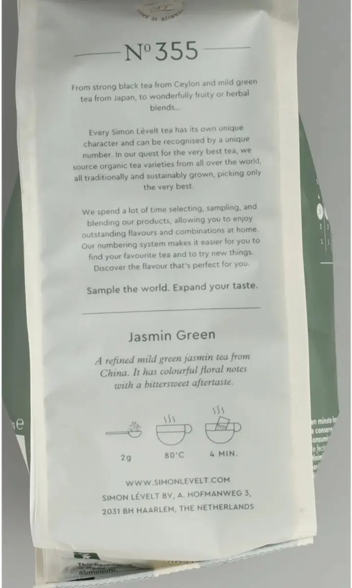 Simon Lévelt Jasmin Green Premium Organic Thee 90g - afbeelding 4 van 6